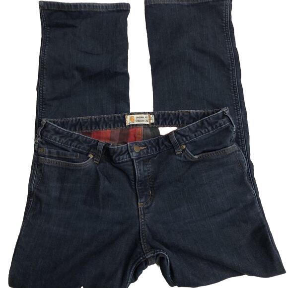 Carhartt Women’s Flannel Lined Denim Jeans Workwear Size 16 Original Fit - Picture 1 of 7